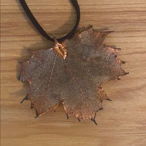Gorgeous copper dipped real leaf necklace